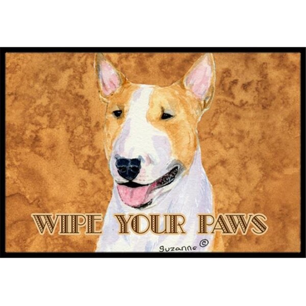 Carolines Treasures SS4890JMAT 24 X 36 In. Bull Terrier Wipe Your Paws Indoor Or Outdoor Mat SS4890JMAT - main
